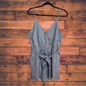 5 for $25🔥Purple Snow Nautical Striped Linen Blend Shorts Romper Large